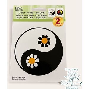 Peace Sign & Yin Yang Iron On Transfer 2 Pack